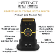 Wheat StyleCraft Instinct Metal Double Foil Shaver - Black